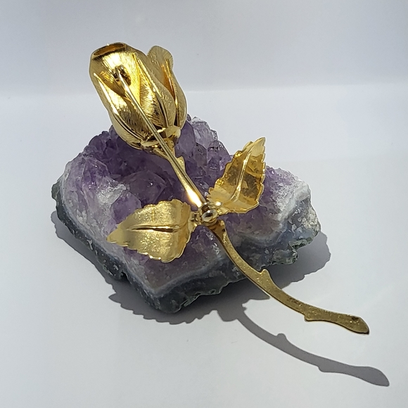 Vintage unsigned giovanni rose brooch - Picture 2 of 6